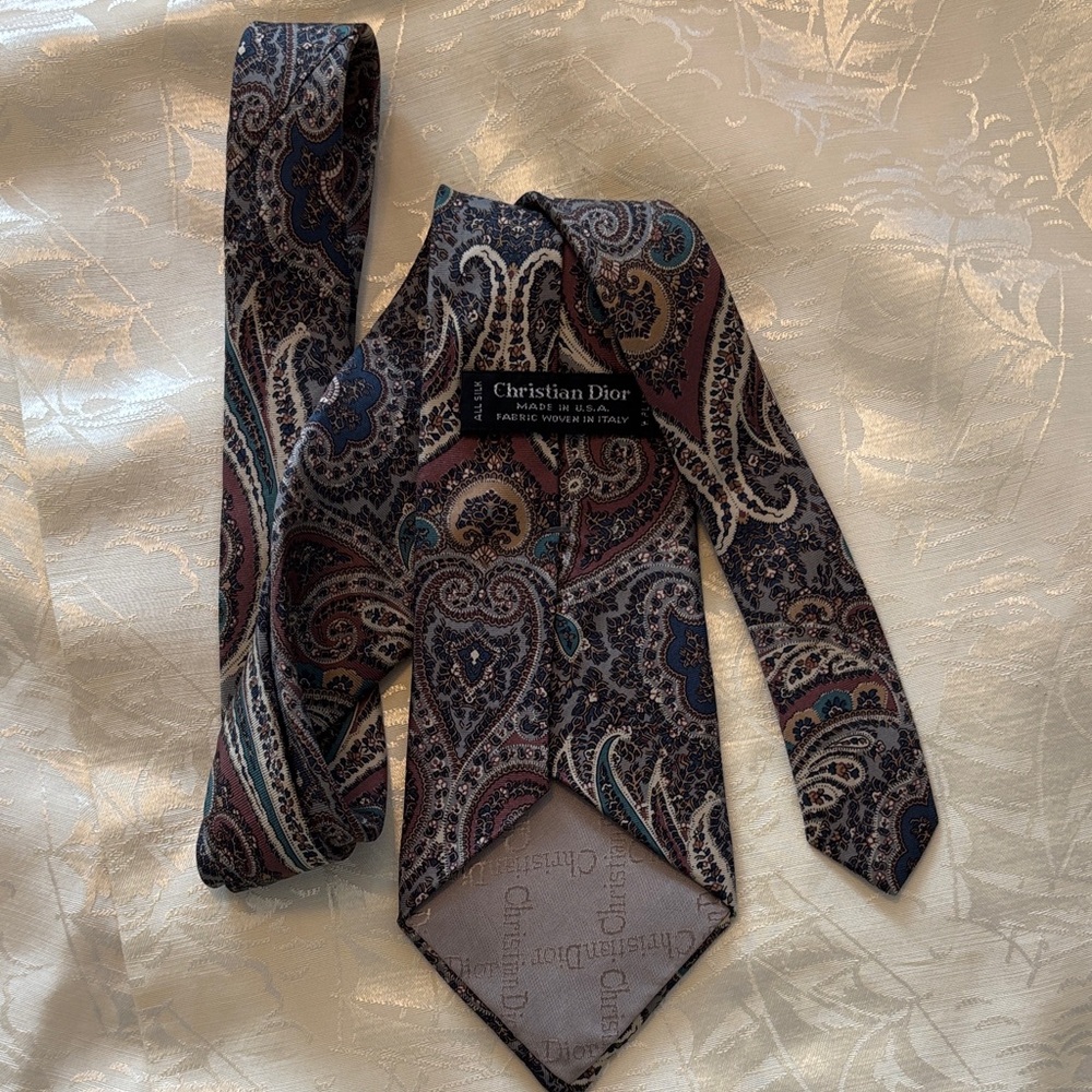 Christian Dior Paisley Silk Tie - Vintage